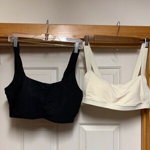 CALIA by Carrie Underwood Ribbed Sports Bra Duo in Black & Cream